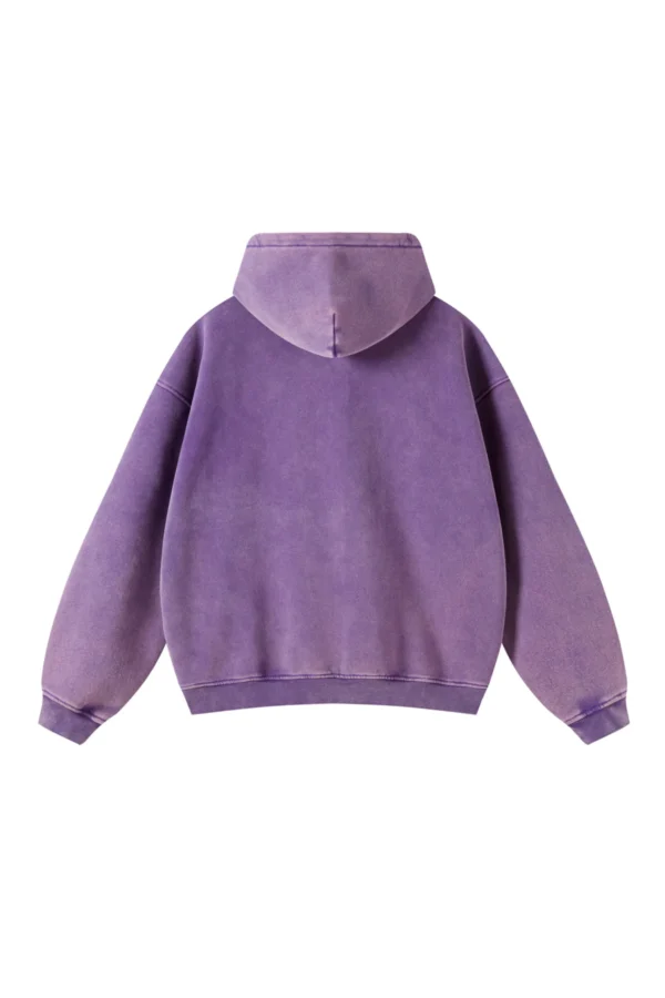 Vintage-Wash Zip PURPLE Hoodie