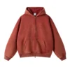 Vintage-Wash RUST RED Zip Hoodie