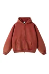 Vintage-Wash RUST RED Zip Hoodie