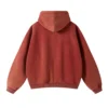 Vintage-Wash RUST RED Zip Hoodie