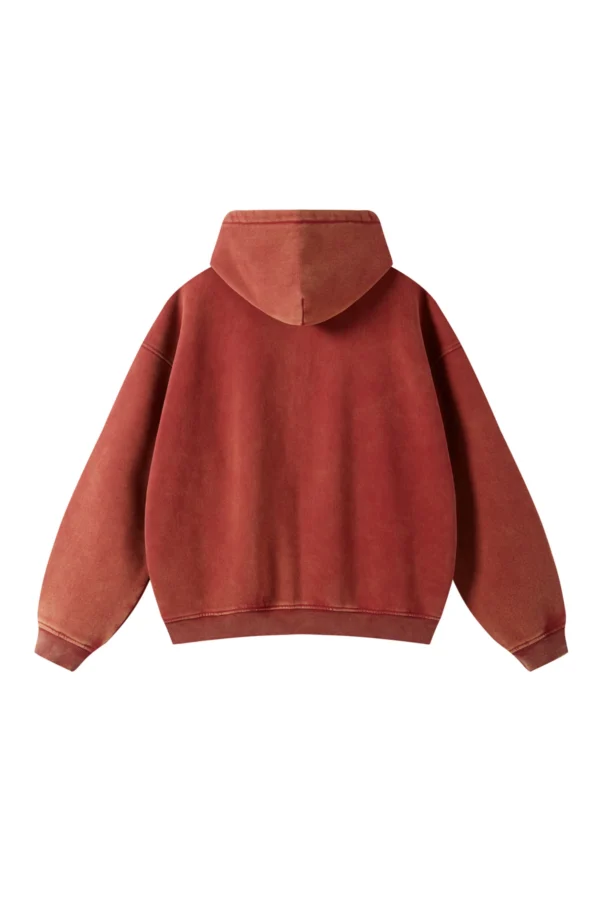 Vintage-Wash RUST RED Zip Hoodie