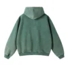Vintage-Wash Zip Hoodie – Emerald Green