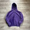 Vintage-Wash Zip PURPLE Hoodie
