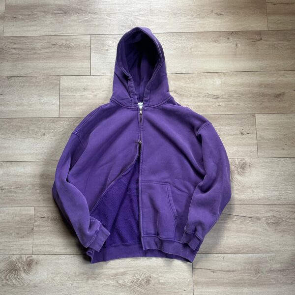 Vintage-Wash Zip PURPLE Hoodie