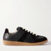 Maison Margiela Replica Black Leather Sneakers for Men