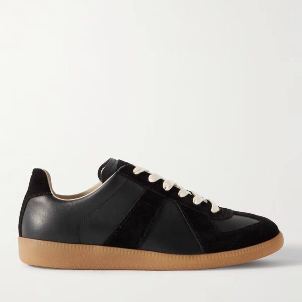Maison Margiela Replica Black Leather Sneakers for Men