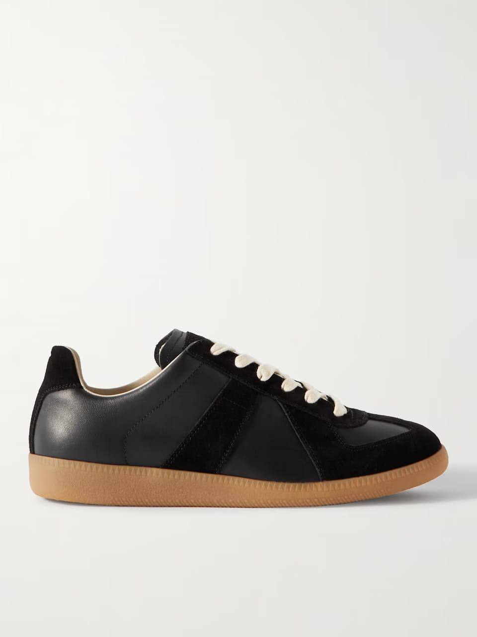 Maison Margiela Replica Black Leather Sneakers for Men