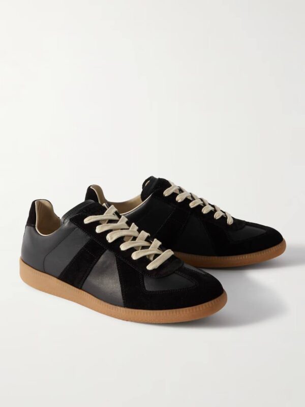Maison Margiela Replica Black Leather Sneakers for Men