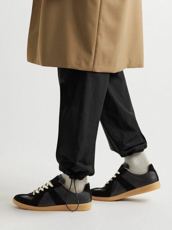 Maison Margiela Replica Black Leather Sneakers for Men