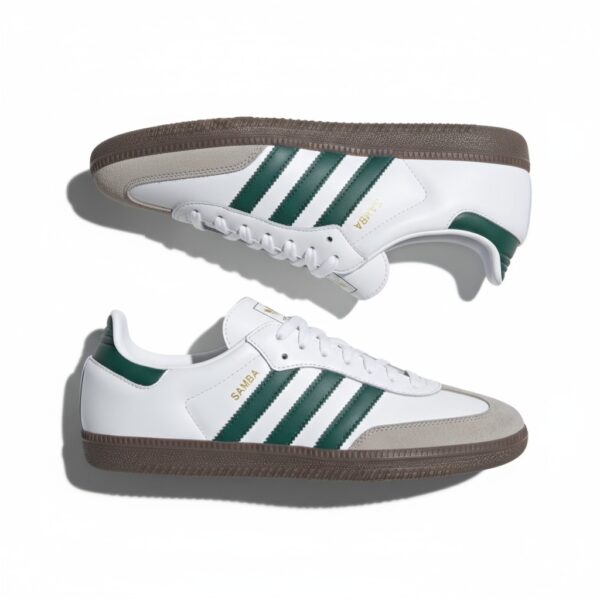 Adidas samba OG Cloud White : Collegiate Green : Clear Granite