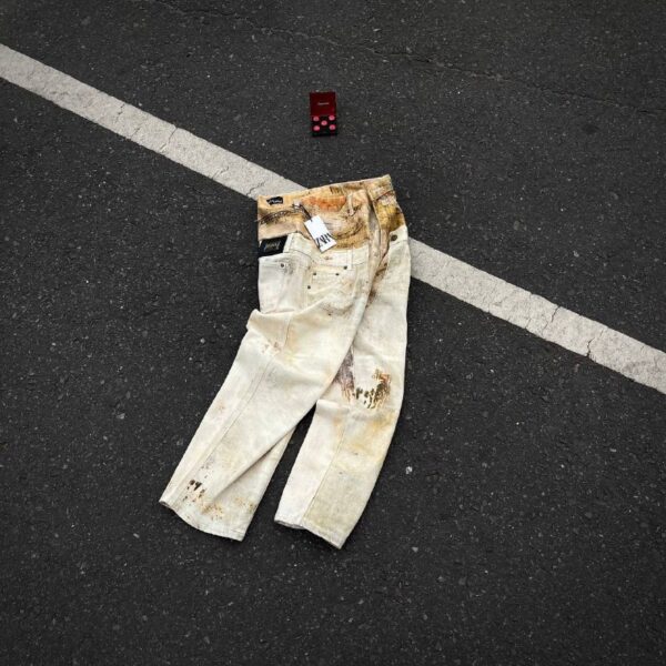 Zara x Andersson Bell Double Waistband Printed Jeans