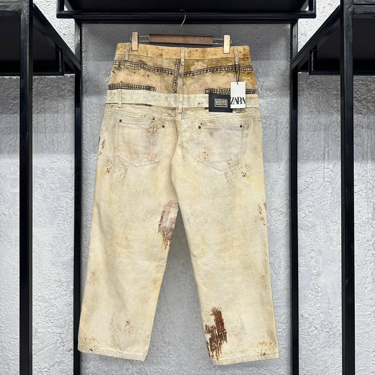 Zara x Andersson Bell Double Waistband Printed Jeans - DERI PLUG