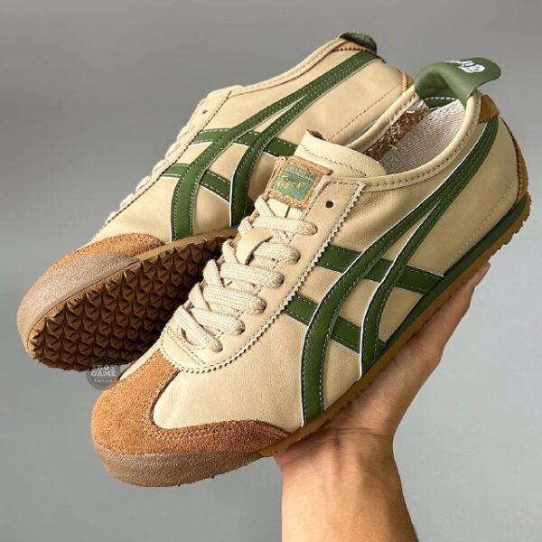 ONITSUKA TIGER MEXICO 66 IN BROWN BEIGE GRASS GREEN