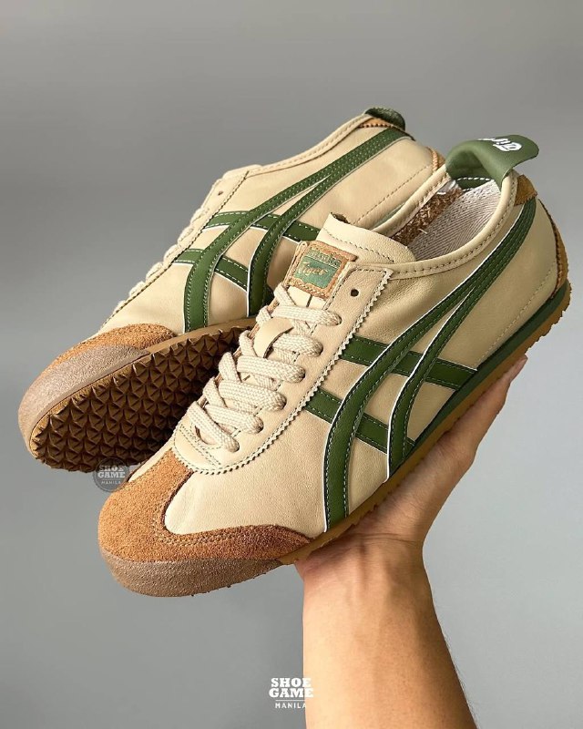 ONITSUKA TIGER MEXICO 66 IN BROWN BEIGE GRASS GREEN