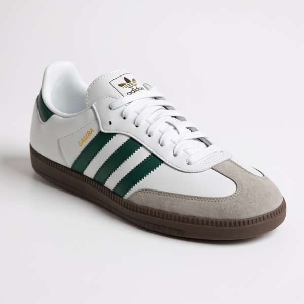 Adidas samba OG Cloud White : Collegiate Green : Clear Granite
