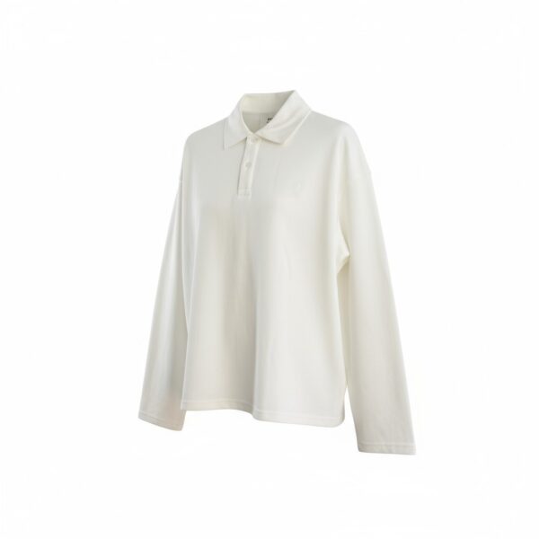 AMI Paris White Ami De Cœur Long-Sleeve Polo Shirt