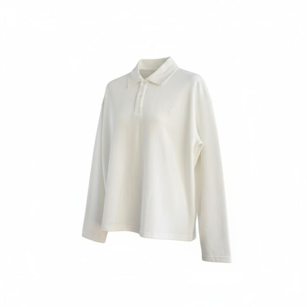 AMI Paris White Ami De Cœur Long-Sleeve Polo Shirt