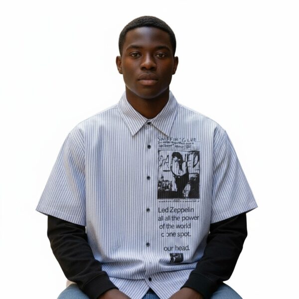 MCCANN CONCEPT Graphic Striped Layered Shirt