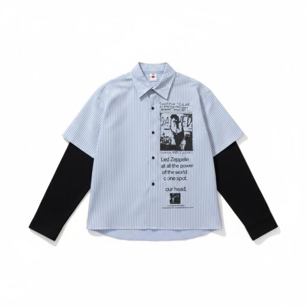 MCCANN CONCEPT Graphic Striped Layered Shirt