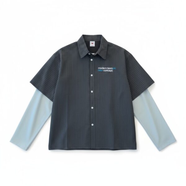 MCCANN CONCEPT LONG-SLEEVED T-SHIRT6 MCCANN CONCEPT Layered Pinstripe Shirt