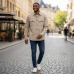 Khaki Long-Sleeve Utility Shirt – Lagos Everyday Style