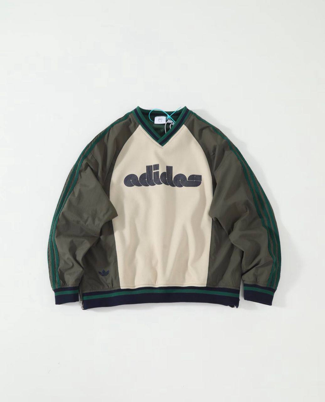 5805564215664773926 Adidas x Brain Dead Originals Colour-Block Logo Sweatshirt | Green