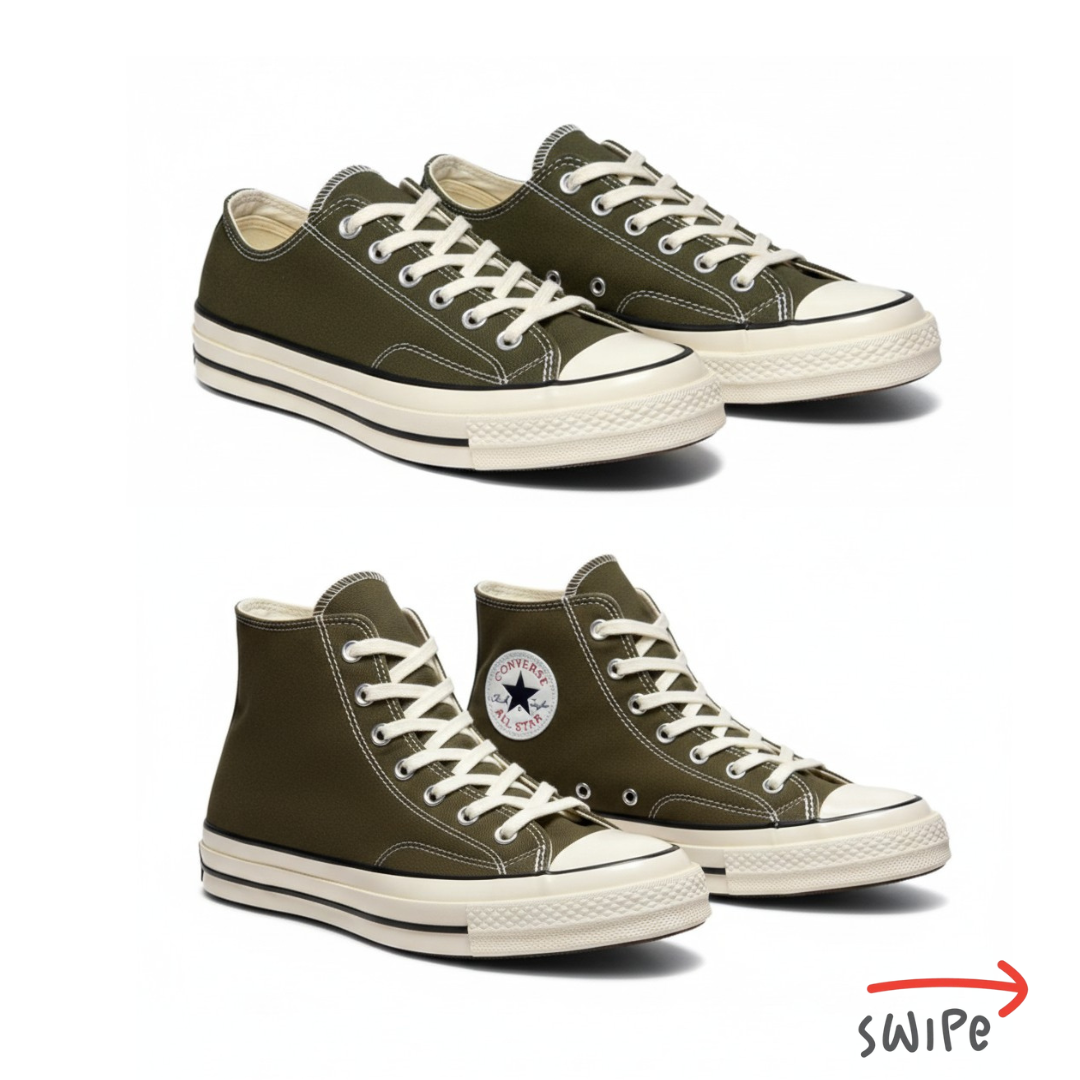 CONVERSE Chuck Taylor All Star 70 PLUS High & Low-Top Sneaker in Dark Brown Canvas