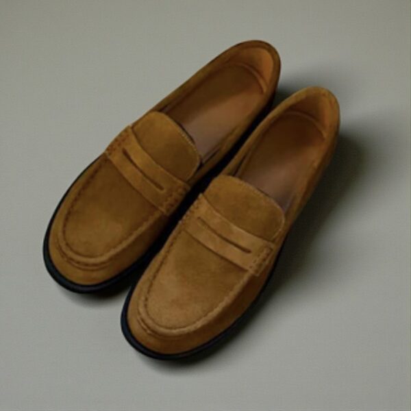 Rich Camel Suede Penny Loafer - The Classic