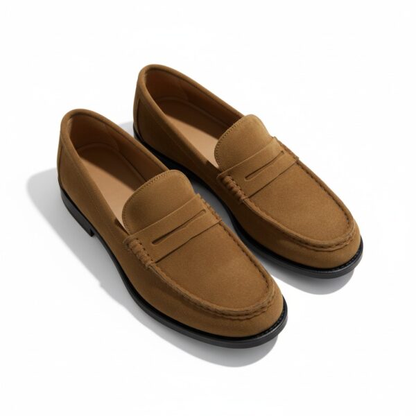 Rich Camel Suede Penny Loafer - The Classic