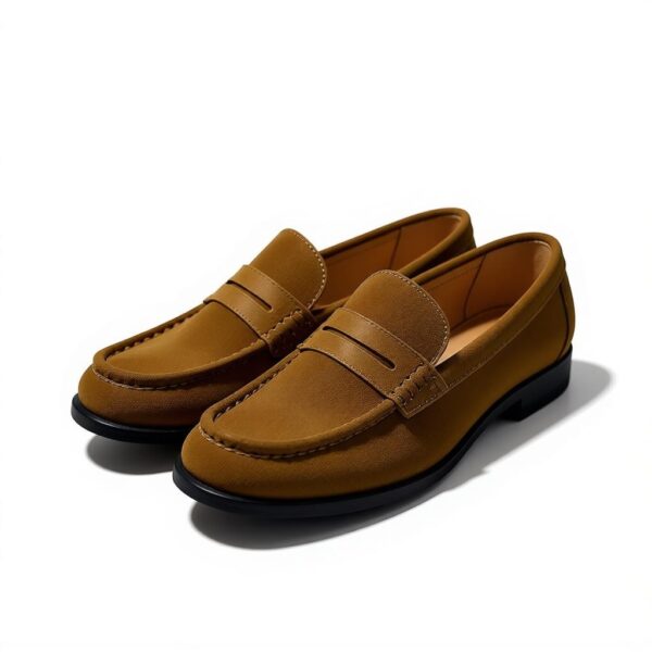 Rich Camel Suede Penny Loafer - The Classic