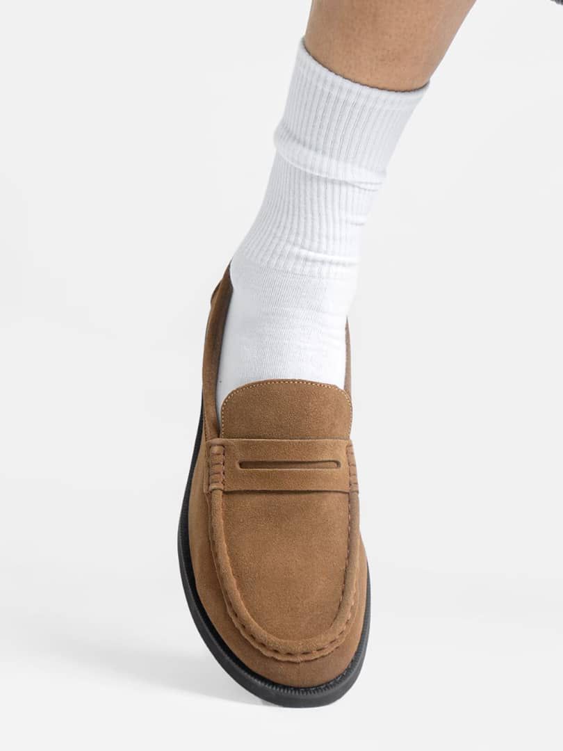 Rich Camel Suede Penny Loafer - The Classic