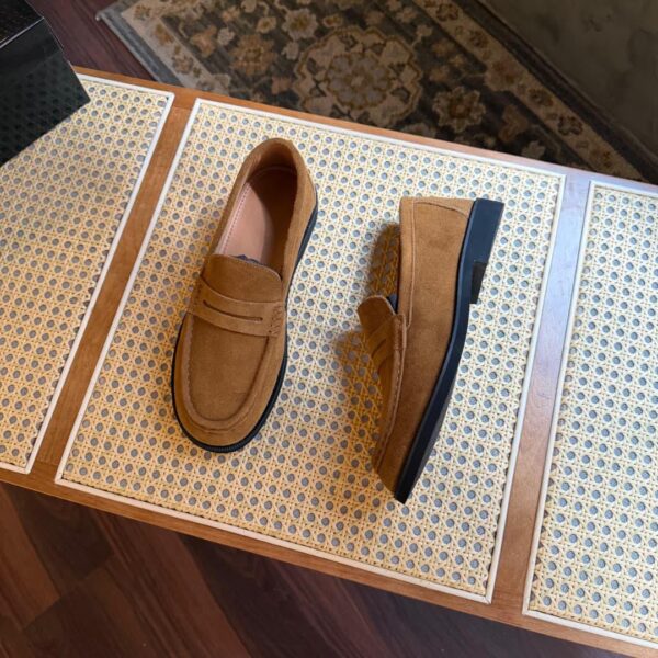 Rich Camel Suede Penny Loafer - The Classic