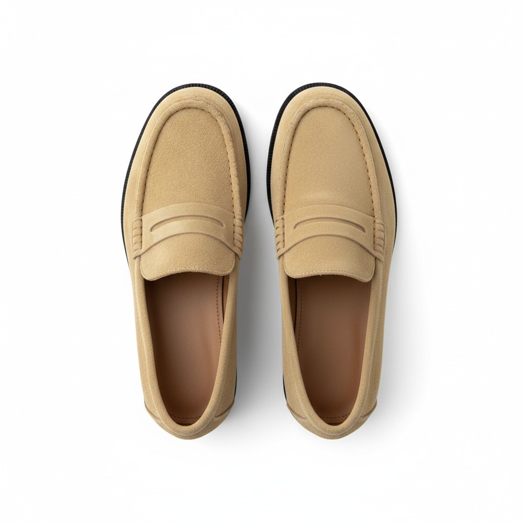 Classic Sand Suede Penny Loafer