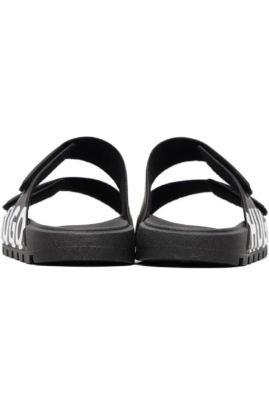 The HUGO Logo Double-Strap Touch-Closure Sandals