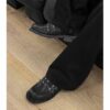 THE BLACK LEATHER  BUCKLED HEELED LOAFERS