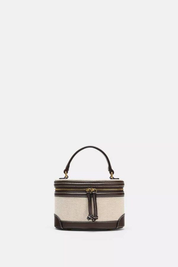 CONTRAST RIGID HANDBAG