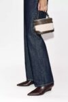 CONTRAST RIGID HANDBAG