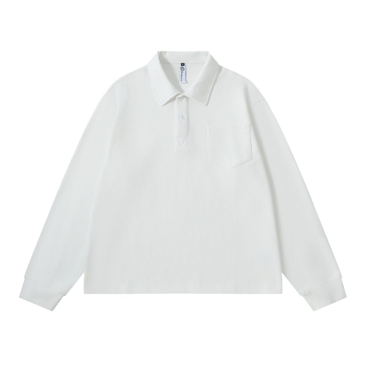 8 WHITE COLLAR PLAIN LONGSLEEVE