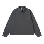 CHARCOAL GREY COLLAR  PLAIN LONGSLEEVE