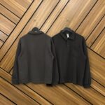 CHARCOAL GREY COLLAR  PLAIN LONGSLEEVE