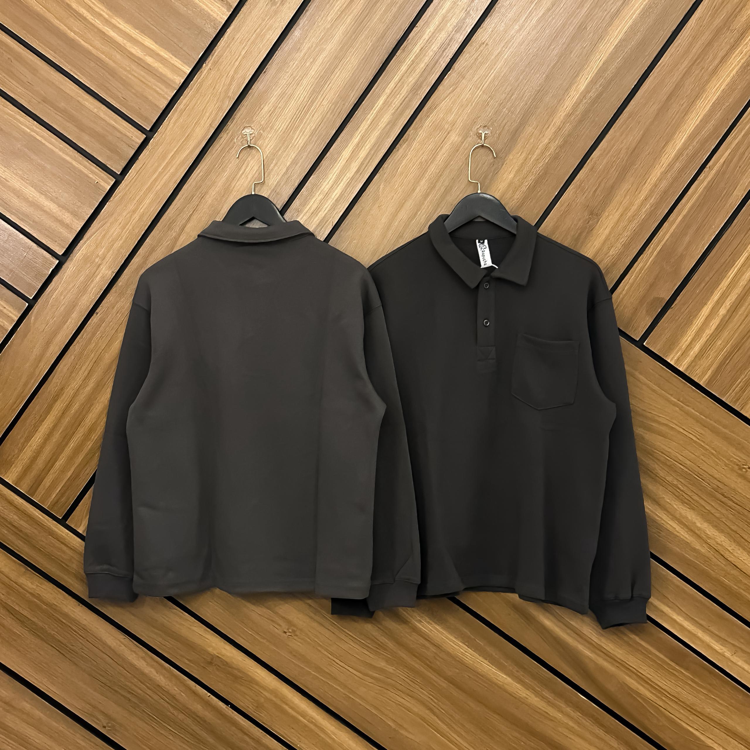 WhatsApp Image 2026-02-12 at 7.30.10 PM (1) CHARCOAL GREY COLLAR PLAIN LONGSLEEVE