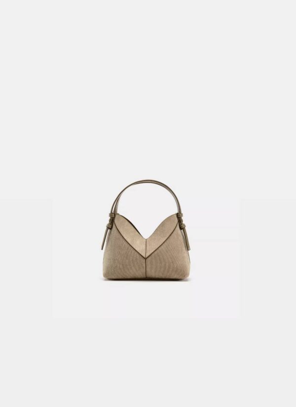 MINI BUCKET TOTE BAG WITH TOPSTITCHING 