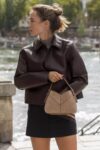 MINI BUCKET TOTE BAG WITH TOPSTITCHING 