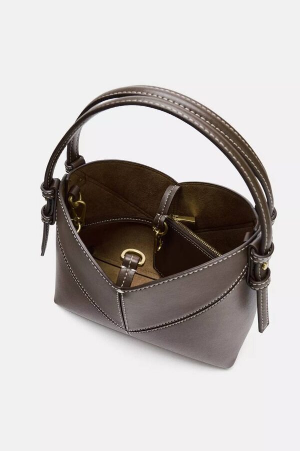 5830313234563534244 MINI BUCKET TOTE BAG WITH TOPSTITCHING