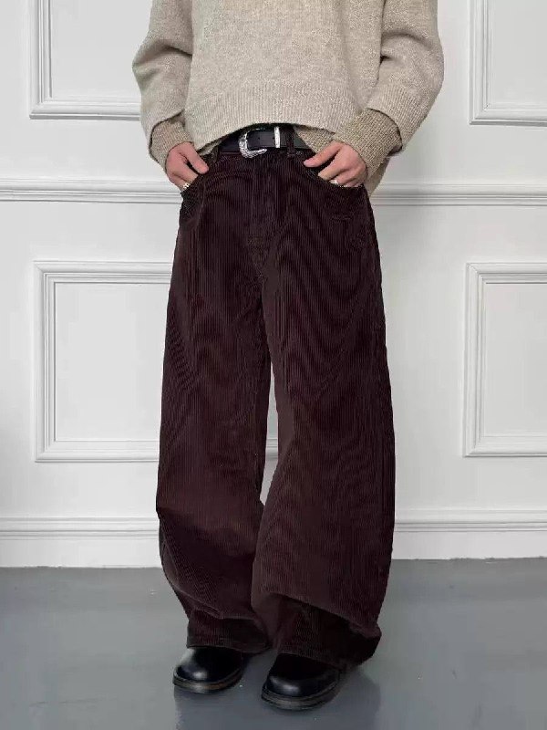 Wide-Leg Corduroy Pants