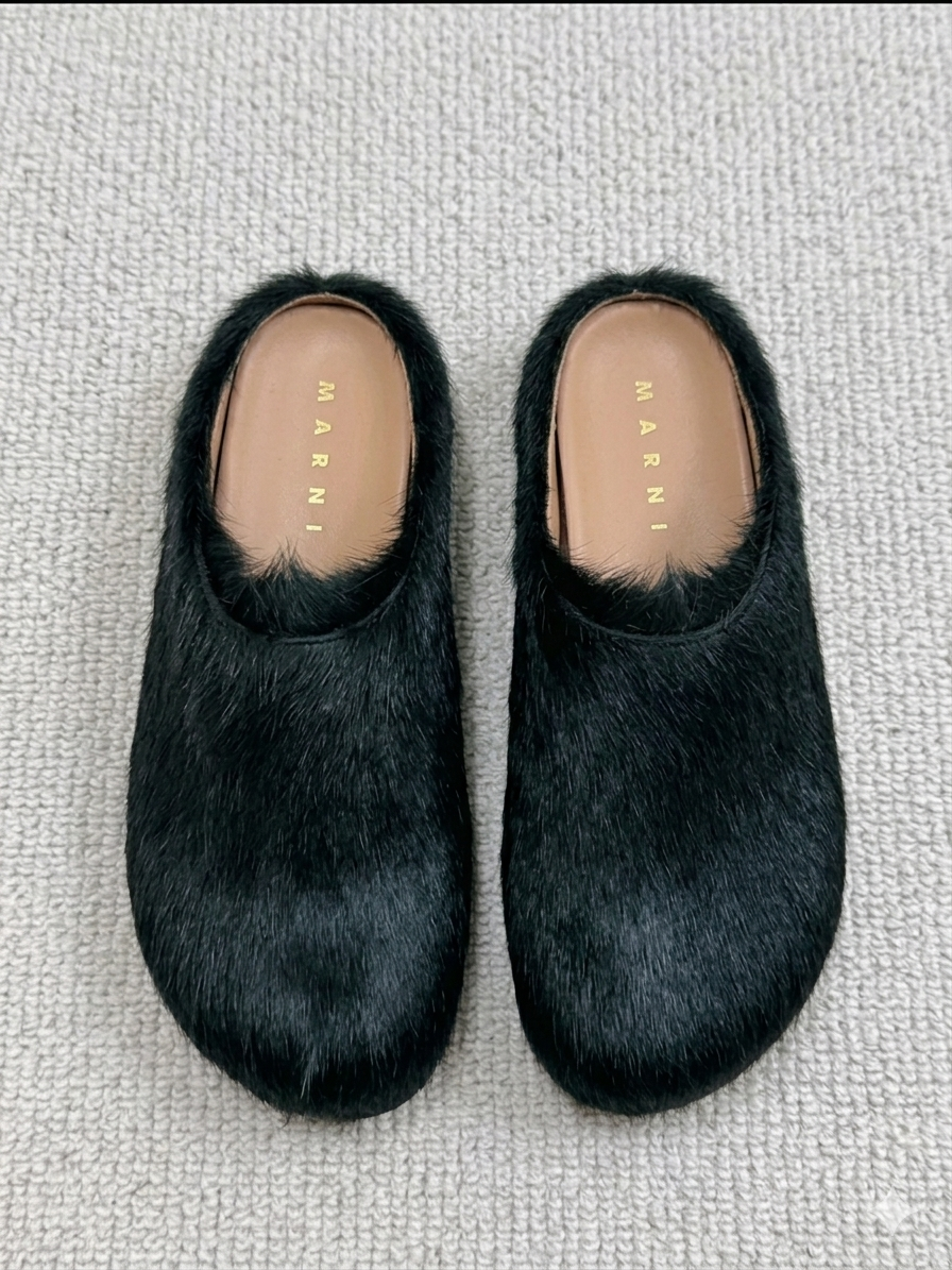 MARNI FUR MULES 