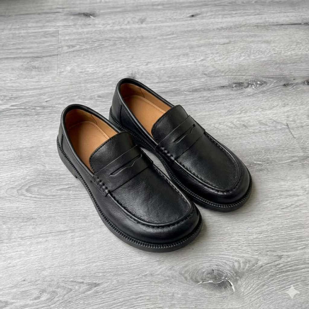 suede SPLIT CURVED TOE SUEDE LOAFER