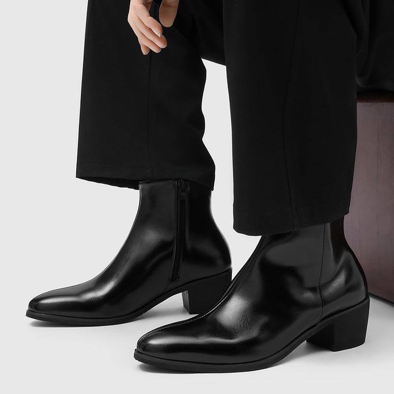 THE HEELED LEATHER LINED ANKLE BOOT 