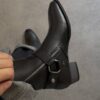 photo_5996750669051792884_y THE WHYTT HARNESS RING LEATHER HEELED ANKLE BOOT IN BLACK