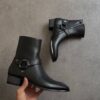 photo_5996750669051792887_y THE WHYTT HARNESS RING LEATHER HEELED ANKLE BOOT IN BLACK